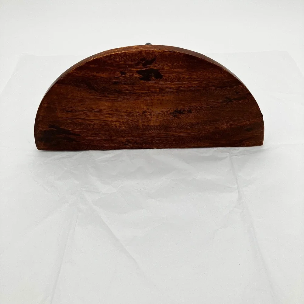 Wall Shelf Floating Wood Metal 11x12 Brown Black Rustic Scroll Decor Unbranded